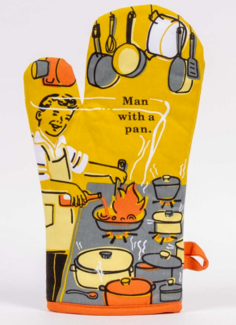 Man With a Pan Oven Mitt