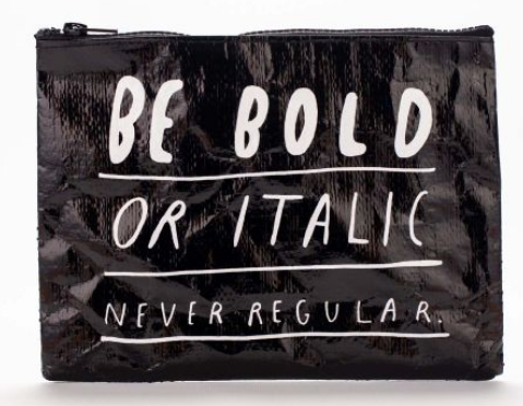 Bold Italic Zipper Pouch