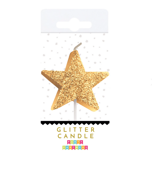 Star Gold Glitter Candle