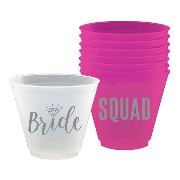 Bride Squad Small Drink Cups Set of 8- 9 oz
