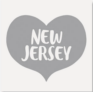 New Jersey Grey Heart Coaster