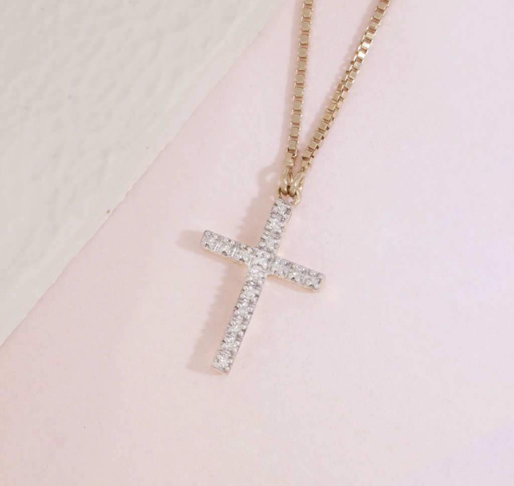Believe Cross Necklace Gold
