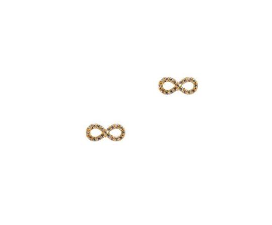 Gold Mini Infinity Stud Earrings