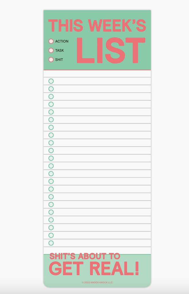 This Week's List Make-A-List Pad