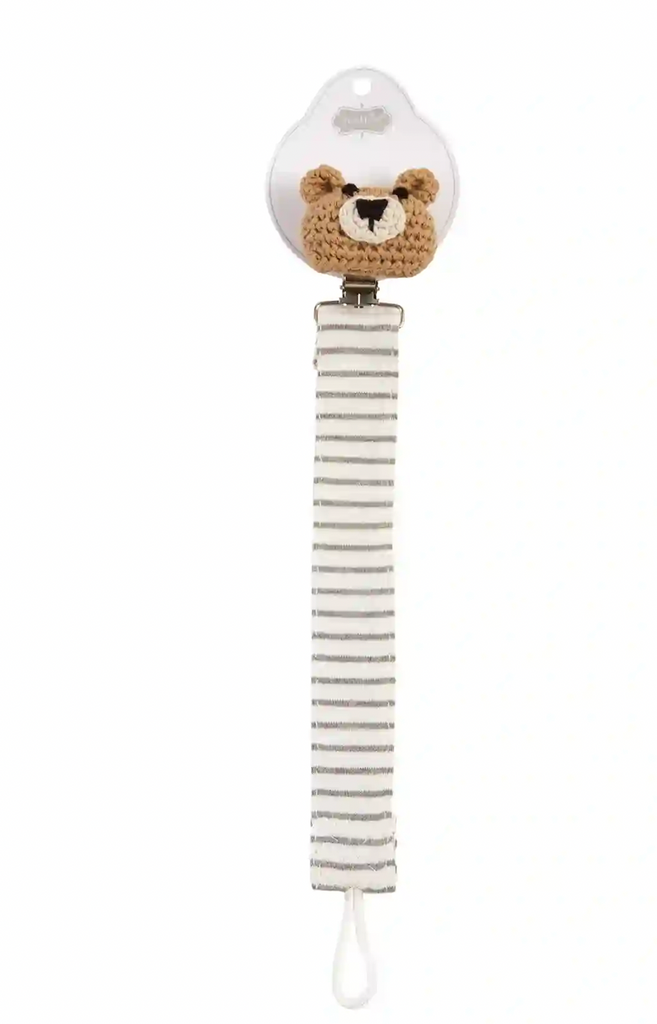 Bear Knit Pacifier Clip