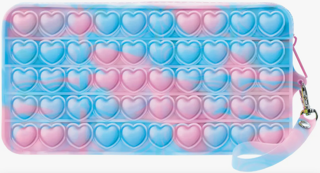 Pink And Blue Heart Popper Pencil Case