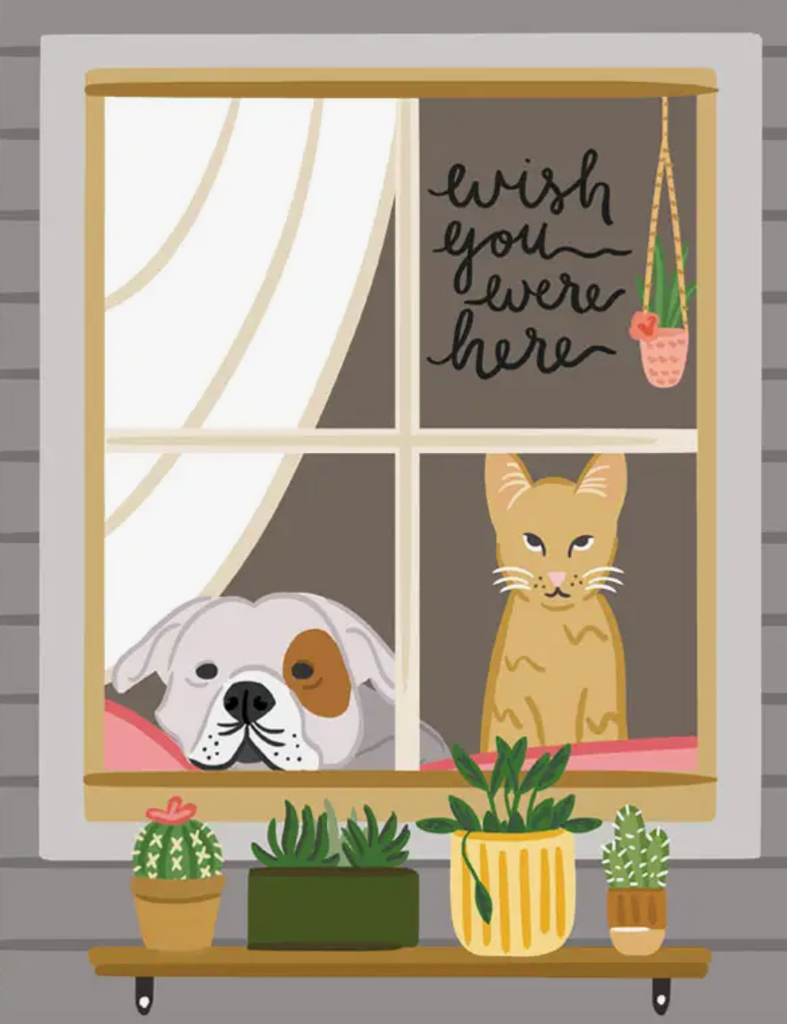 Wish You Were Pets Greeting Card