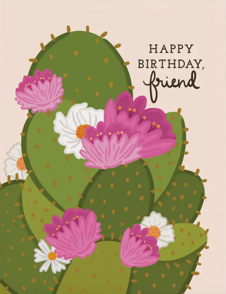 Cacti Floral Birthday Greeting Card