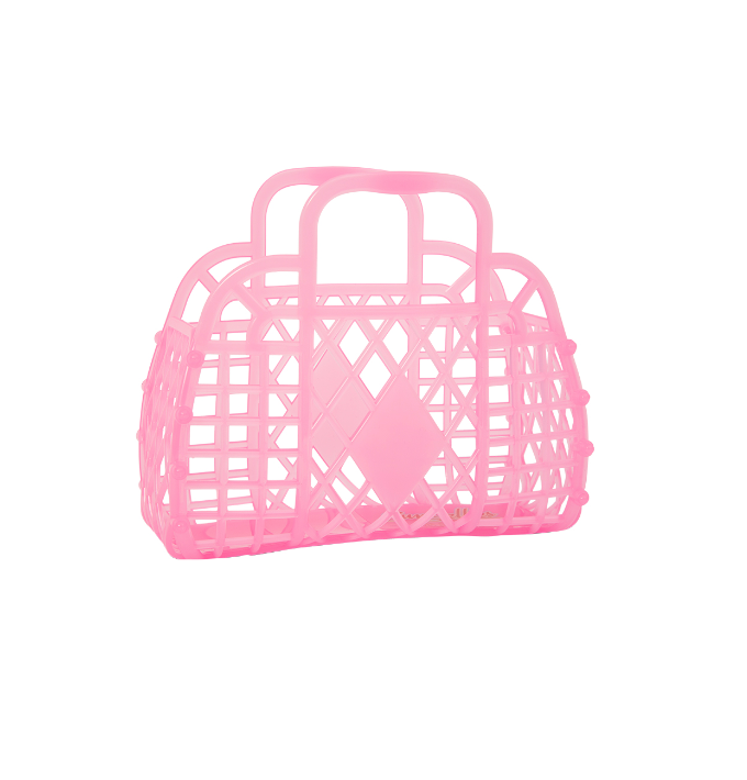 Neon Pink Translucent Mini Retro Basket