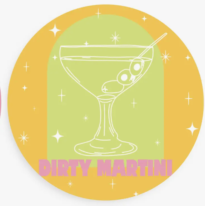 Dirty Martini Bottoms Up Single Coaster