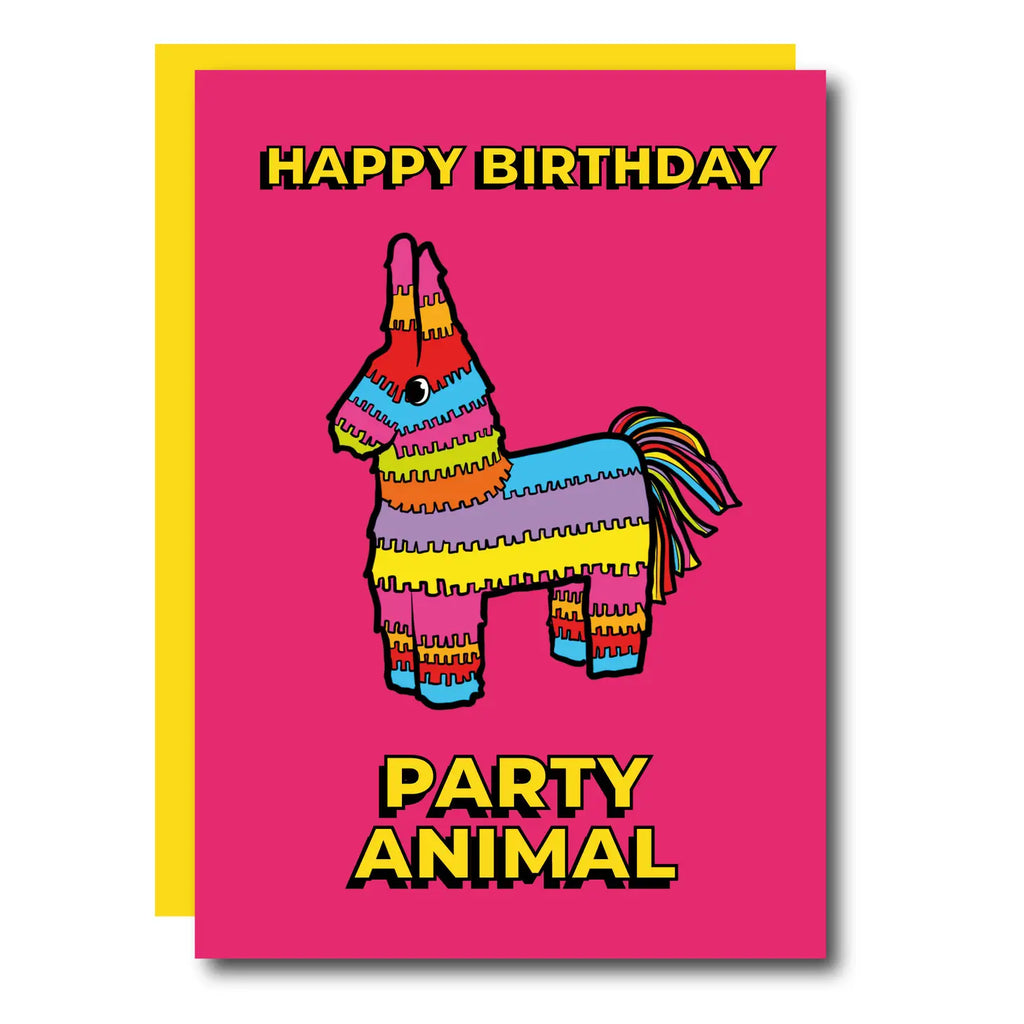 Happy Birthday Party Animal Piñata Greeting Card