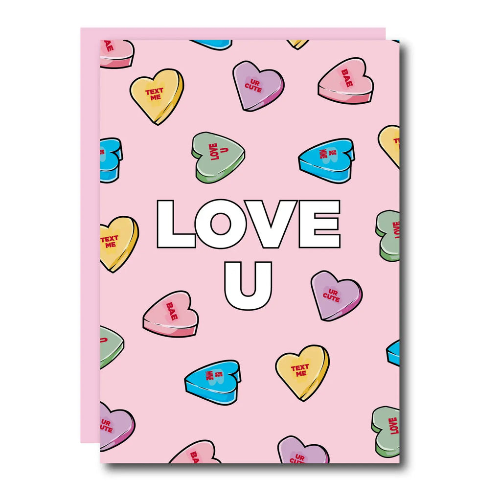 Love U Candy Greeting Card