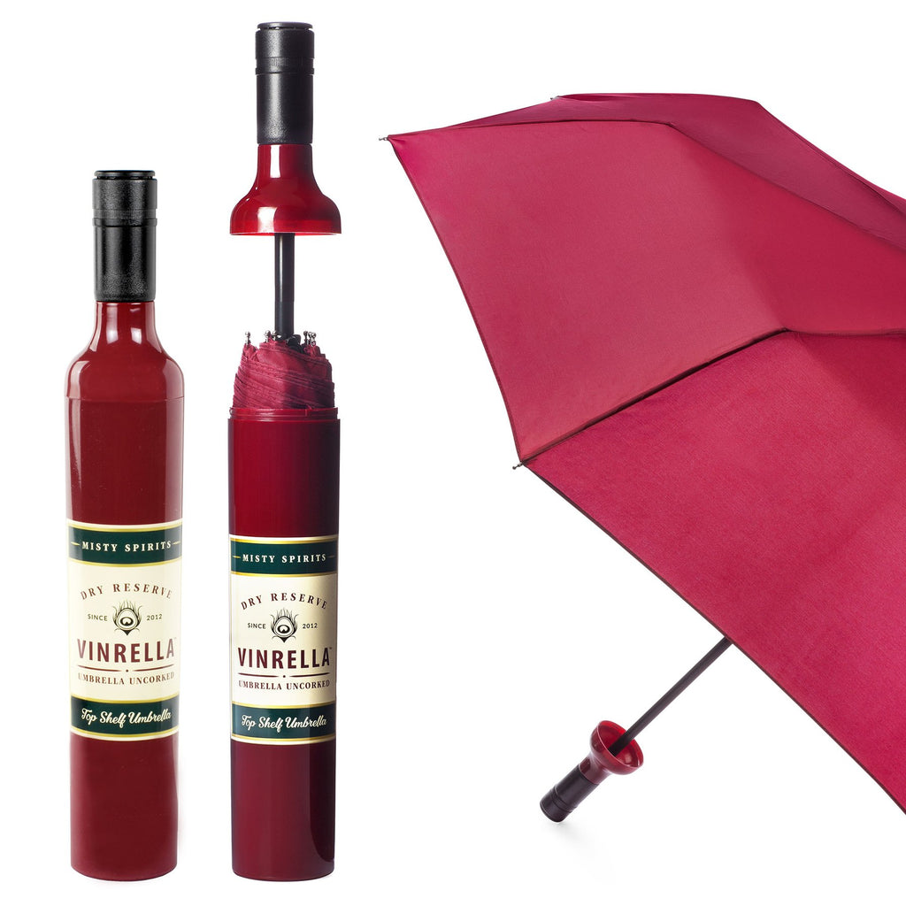 Burgundy Labeled Bottle Umbrella