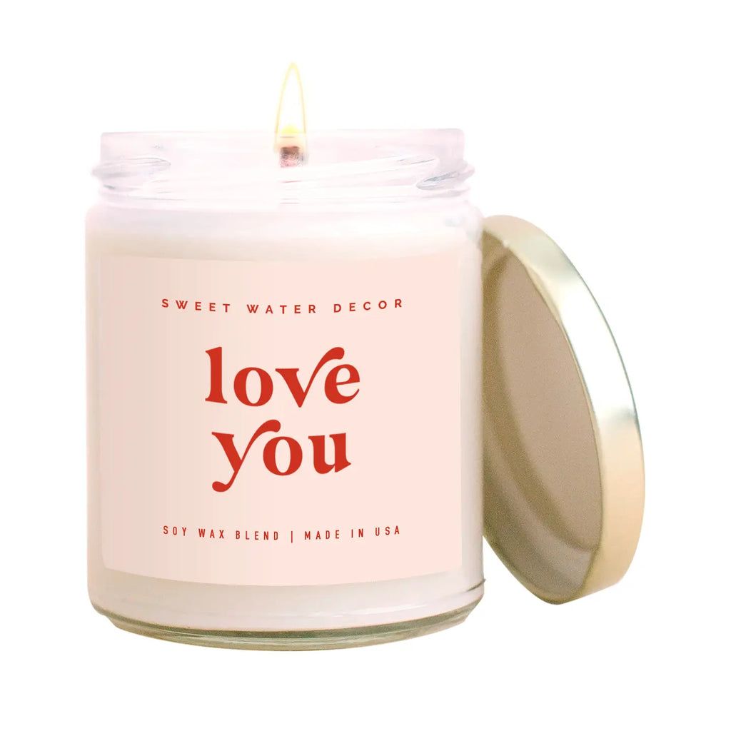 Love You Soy Candle: Pink and Red