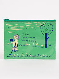 I Like Long Walks To The Library Zipper Pouch