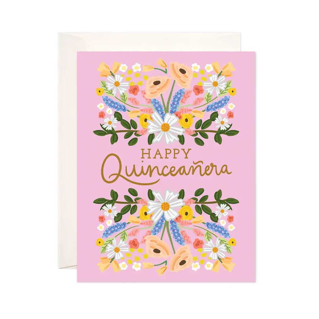Flor Quince Greeting Card - Quinceañera Birthday Card